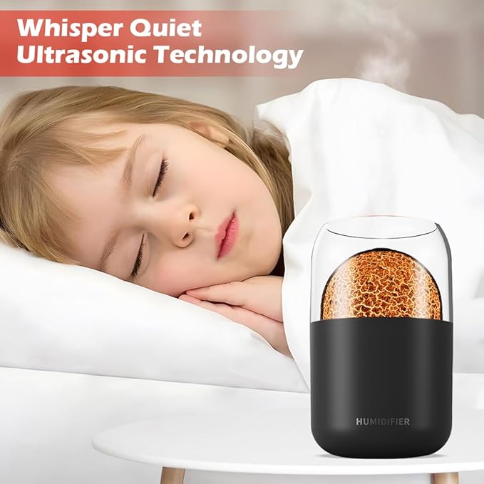 Flame Effect Fire Humidifier with LED Light and Aromatherapy