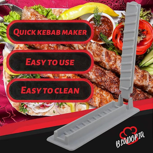 Stainless Steel Kabab Maker Tool for Easy Skewering & Grilling