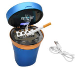 Portable Mini Car Ashtray with Lid and LED Light
