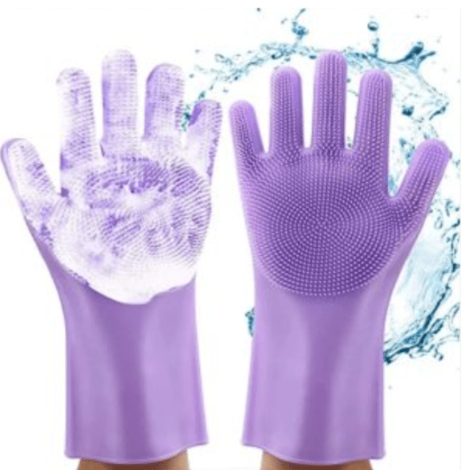 Silicone Cleaning Gloves with Scrubbing Bristles for Multi-Purpose Use