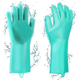 Silicone Cleaning Gloves with Scrubbing Bristles for Multi-Purpose Use