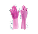 Silicone Cleaning Gloves with Scrubbing Bristles for Multi-Purpose Use