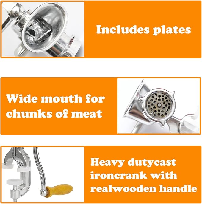 Heavy Duty Steel Meat Grinder for Home and Kitchen Use